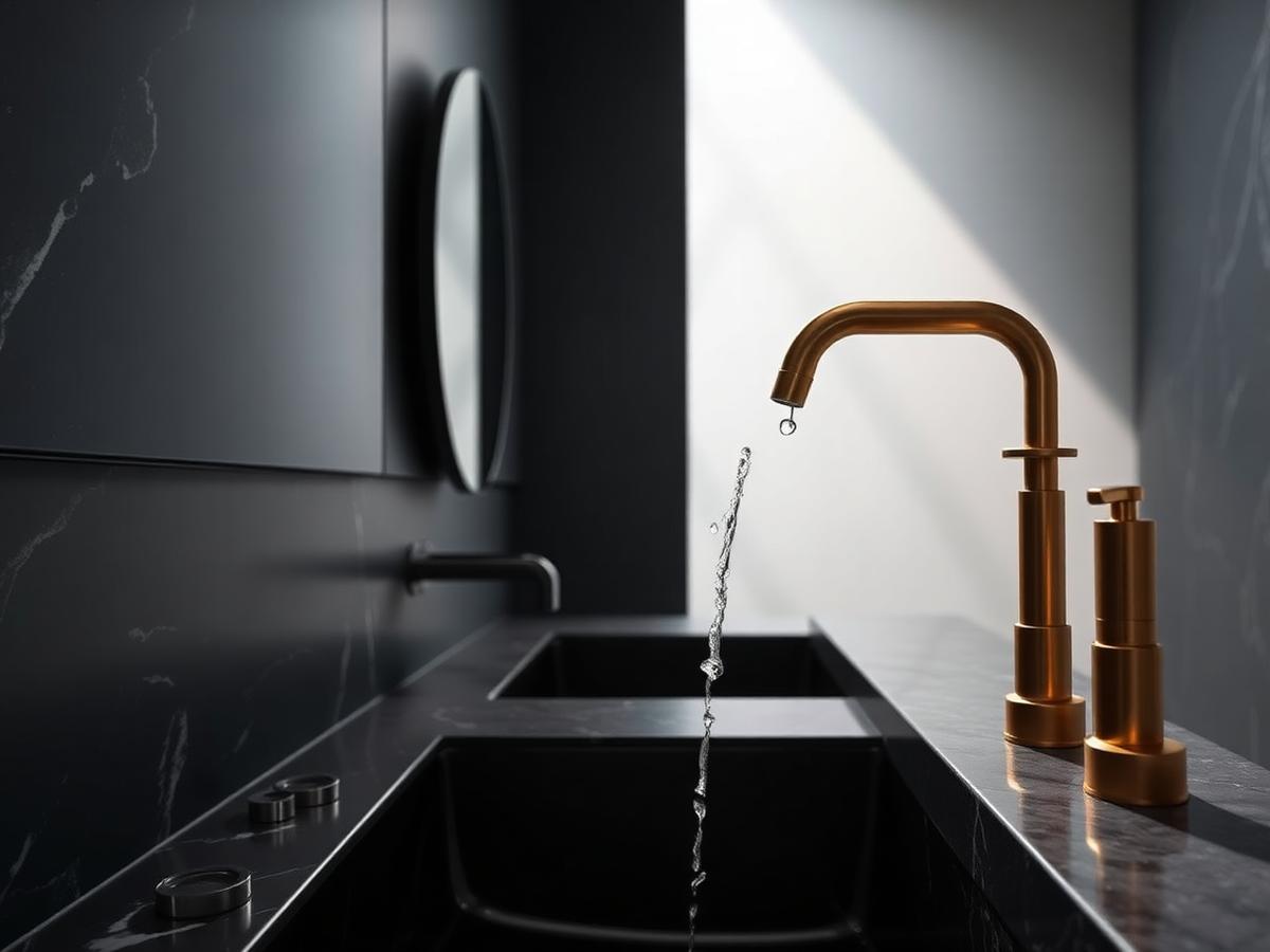 Fertiggestelltes Bad mit bodengleicher Dusche