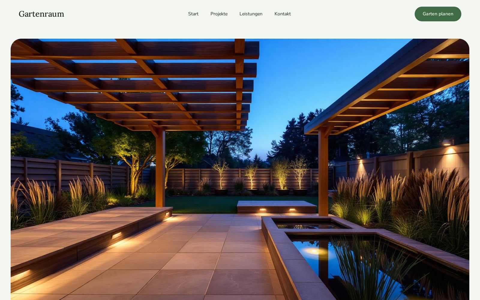 Bildschirmaufnahme der Beispielwebsite Gartenbau Ehrhardt